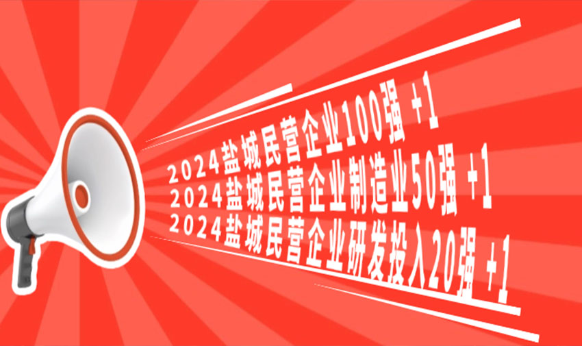 三榜齊登丨長虹智能榮登2024鹽城民營企業100強、民營企業制造業50強和民營企業研發投入20強